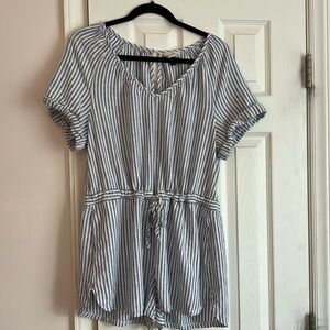 Universal Thread Chambray Blue Striped Shorts Romper